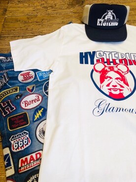 「HYSTERIC GLAMOUR（ヒステリックグラマー）のBE＠RTEE HYSTERIC GLAMOUR BE@R & GIRL'S FACE 2020（Tシャツ/カットソー）」を使った、Hさん（メンズ・166cm）の夏コーディネート
