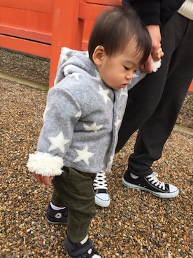「アイテム（パンツ）」を使った、Mさん（キッズ・80cm）の冬コーディネート
