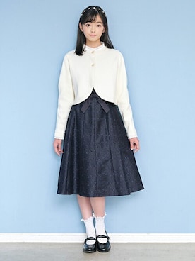 「pom ponette junior（ポンポネットジュニア）のアイテム（ソックス/靴下）」を使った、Lovetoxicさん（キッズ・159cm）の秋コーディネート