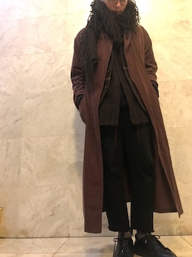「Y's（ワイズ）のアイテム（ファッション雑貨）」を使った、YouTuber美容師テラヤマジック相互さん（メンズ・172cm）の冬コーディネート