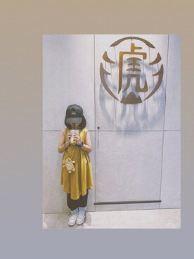 「BRANSHES（ブランシェス）のノースリーブワンピース（ワンピース、ブラウン系）」を使った、mizichen♡̆̈さん（キッズ・160cm）の夏コーディネート