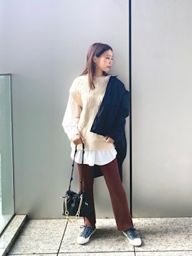 「GENE HEAVENS（ジーンヘブンズ）のアイテム（ジャケット/アウター）」を使った、ROSE BUD STAFFさん（レディース・164cm）の秋コーディネート