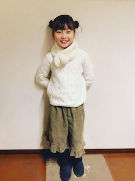 「アイテム（マフラー）」を使った、miyamamaさん（キッズ・127cm）の冬コーディネート