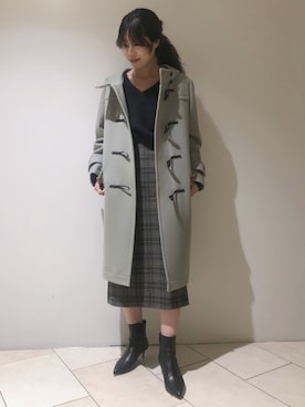 「アイテム（ダッフルコート）」を使った、haruhiさん（レディース・157cm）の冬コーディネート
