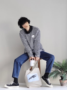 「アイテム（スピーカー）」を使った、Mr.SZKさん（メンズ・177cm）の春コーディネート
