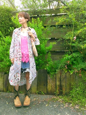 「AHCAHCUM.muchacha（アチャチュムムチャチャ）のデニムスカート（デニムスカート）」を使った、ずんちゃ🌞さん（レディース・163cm）の夏コーディネート
