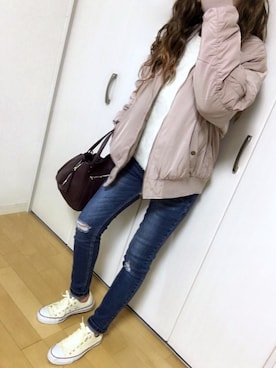 「SENSE OF PLACE by URBAN RESEARCH（センスオブプレイスバイアーバンリサーチ）のアイテム（リング）」を使った、めるもさん（レディース・158cm）の冬コーディネート