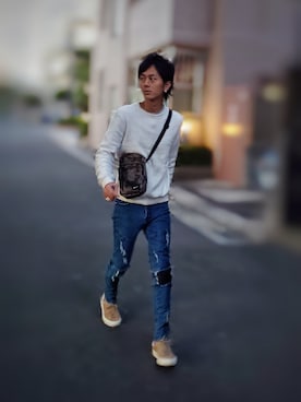 「NIKE（ナイキ）のアイテム（ショルダーバッグ）」を使った、インスタ→bz178koshu48さん（メンズ・170cm・30代）の秋コーディネート