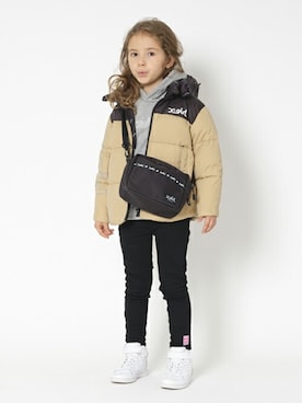「アイテム（ダウンジャケット/コート）」を使った、X-girl STAGES・XLARGE KIDSさん（キッズ・116cm）の冬コーディネート
