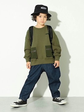 「アイテム（バックパック/リュック）」を使った、X-girl STAGES・XLARGE KIDSさん（キッズ・110cm）の秋コーディネート