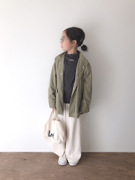 「アイテム（ミリタリージャケット）」を使った、yuyuemさん（キッズ・120cm）の春コーディネート