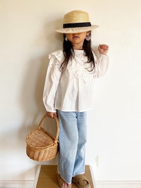 「アイテム（イヤリング）」を使った、maakeeさん（キッズ・110cm）の夏コーディネート