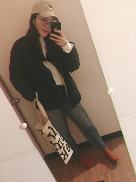 「POLO RALPH LAUREN（ポロ ラルフ ローレン）のアイテム（帽子、ベージュ系）」を使った、イツさん（レディース・166cm）の冬コーディネート