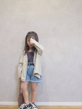 「アイテム（ノーカラージャケット）」を使った、hisuiさん（キッズ・100cm）の夏コーディネート