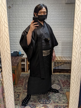 「アイテム（和装小物）」を使った、ハマ兄さん（メンズ・165cm）の春コーディネート