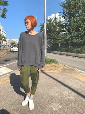 「NIKE（ナイキ）のアイテム（チノパンツ）」を使った、JWさん（レディース・170cm）の秋コーディネート