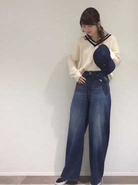 「AMERICAN HOLIC（アメリカンホリック）のアイテム（イヤリング）」を使った、karin_mamaさん（レディース・158cm）の春コーディネート