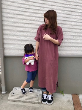 「アイテム（デニムパンツ）」を使った、karin_mamaさん（キッズ・90cm）の秋コーディネート