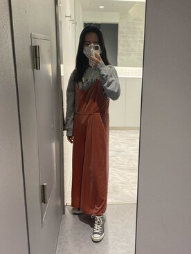 「BEAMS（ビームス）のアイテム（オールインワン・サロペット）」を使った、Sakurako Tonegawaさん（レディース・157cm）の春コーディネート