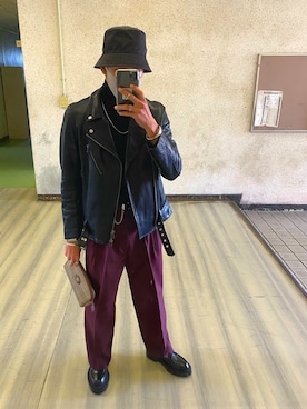 「アイテム（ハンドバッグ）」を使った、わたさんさん（メンズ・175cm）の秋コーディネート