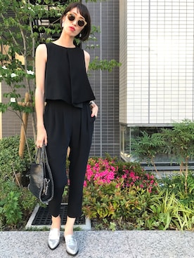 「green label relaxing（グリーンレーベルリラクシング）のアイテム（つなぎ/オールインワン）」を使った、maichinさん（レディース・178cm）の夏コーディネート