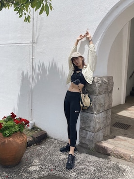 「NIKE（ナイキ）のアイテム（レギンス/スパッツ）」を使った、中田クルミさん（レディース・168cm・20代）の春コーディネート