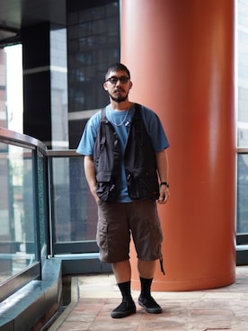 「schott（ショット）のアイテム（ネックレス）」を使った、matsuokaさん（メンズ・170cm）の夏コーディネート