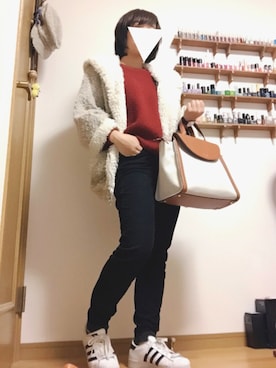 「アイテム（ポンチョ）」を使った、榛.さん（レディース・153cm・20代）の冬コーディネート
