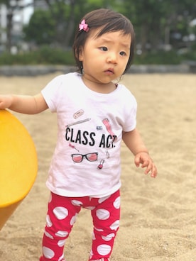 「petit main（プティマイン）のアイテム（ヘアピン）」を使った、kitalieさん（キッズ・80cm）の夏コーディネート