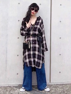「アイテム（ネックレス）」を使った、銀猫さん（レディース・168cm）の秋コーディネート