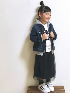 「アイテム（シューズ）」を使った、hanamenさん（キッズ・100cm）の秋コーディネート