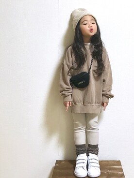 「アイテム（シューズ）」を使った、hanamenさん（キッズ・100cm）の冬コーディネート