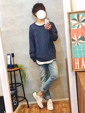 「アイテム（照明）」を使った、gakuさん（メンズ・173cm）の春コーディネート