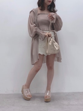 「アイテム（アンサンブル、ブラウン系）」を使った、aiminnさん（レディース・146cm）の春コーディネート