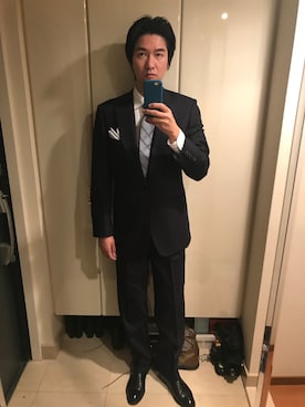 「アイテム（スーツジャケット）」を使った、mabuさん（メンズ・189cm・40代）の冬コーディネート