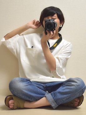 「アイテム（雑貨/ホビー）」を使った、てんさん（レディース・155cm）の夏コーディネート