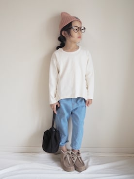 「こども ビームス（コドモビームス）のアイテム（帽子）」を使った、nippyさん（キッズ・110cm）の秋コーディネート