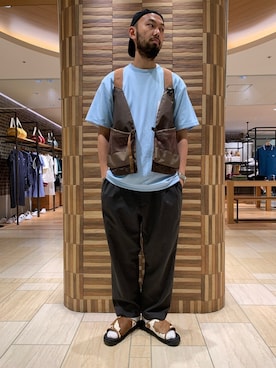 「アイテム（ベスト）」を使った、すずき ともたかさん（メンズ・183cm・30代）の夏コーディネート