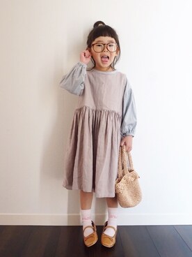 「CIAOPANIC TYPY（チャオパニックティピー）のアイテム（バレエシューズ）」を使った、kotoさん（キッズ・100cm）の春コーディネート