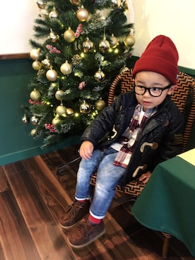 「アイテム（モカシン/デッキシューズ）」を使った、tyler♡さん（キッズ・100cm）の冬コーディネート