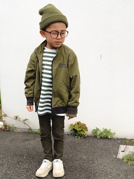 「アイテム（帽子）」を使った、tyler♡さん（キッズ・110cm）の春コーディネート