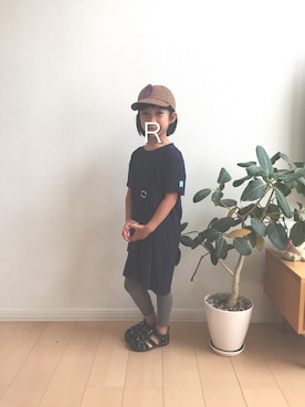 「URBAN RESEARCH DOORS（アーバンリサーチドアーズ）のFORK＆SPOON OrganicCotton JerseyDress（ワンピース、ブルー系）」を使った、ao0227さん（キッズ）の夏コーディネート