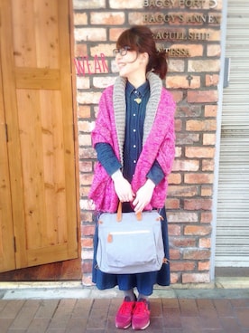 「アイテム（シャツワンピース）」を使った、…keiko…さん（レディース・166cm・30代）の冬コーディネート
