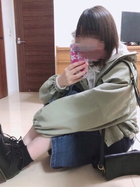 「KBF（ケイビーエフ）のアイテム（パーカー）」を使った、Kaya→さん（レディース・161cm）の春コーディネート