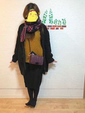 「二ット」｜真綾さん（レディース・165cm）の冬コーディネート
