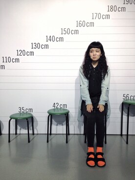「MUJI Labo（ムジラボ）のアイテム（サンダル）」を使った、りーさん（レディース・158cm）の夏コーディネート