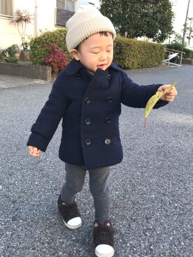 「アイテム（ピーコート）」を使った、ちーばちゃんさん（キッズ・80cm）の冬コーディネート
