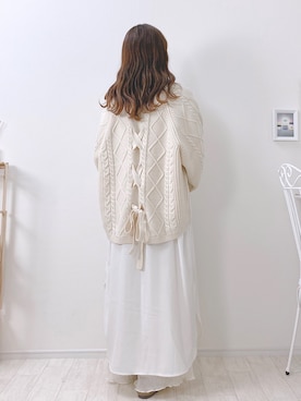 「レースアップニット」｜ayachan❀さん（レディース・150cm）の秋コーディネート