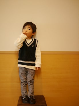 「アイテム（パンプス）」を使った、*そうまりこ*さん（キッズ・90cm）の冬コーディネート