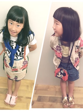 「GO TO HOLLYWOOD（ゴートゥーハリウッド）のアイテム（ブルゾン、その他）」を使った、ARIさん（キッズ・140cm）の冬コーディネート